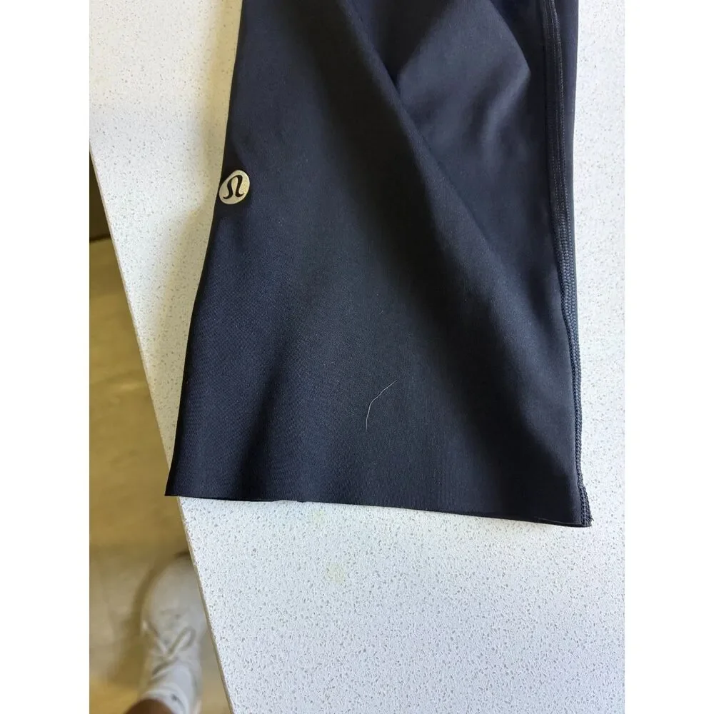 Lululemon Cropped Leggings Women's Size 8 Black Altered Cut Hem Yoga Pants